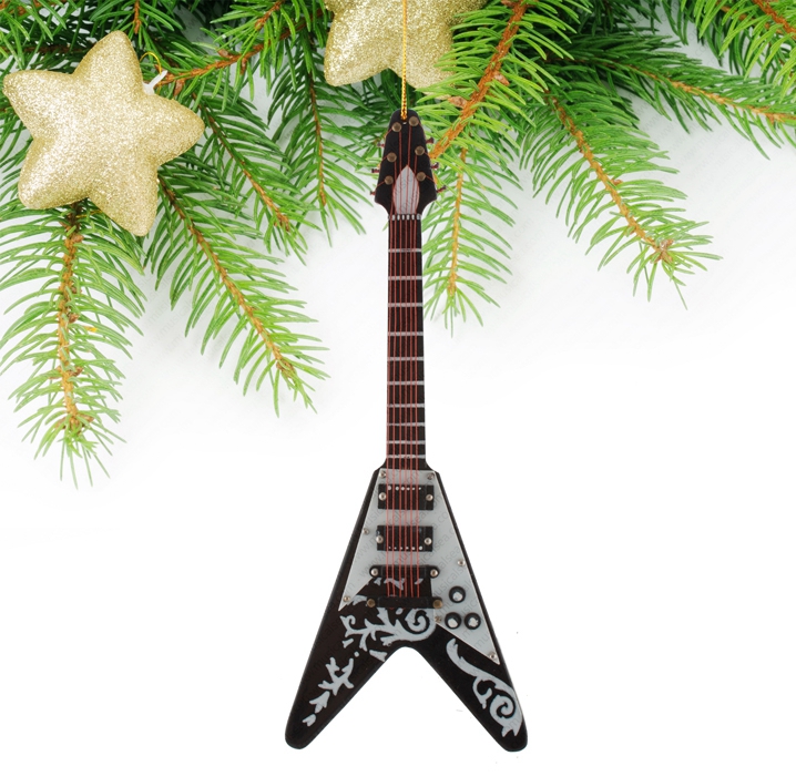 Miniature guitar shape christmas decoration